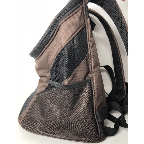 NEW Fuloon Small Brown Pet Backpack Vented Carrier with Adjustable Straps - Picture 5 of 8